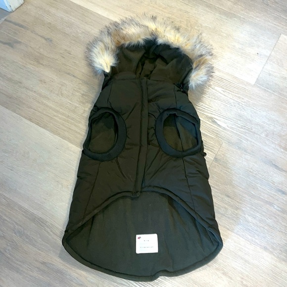 Pajar Canada Puppy Dog Puffer Coat XL removable hood Military green pockets Zeus - Picture 8 of 15